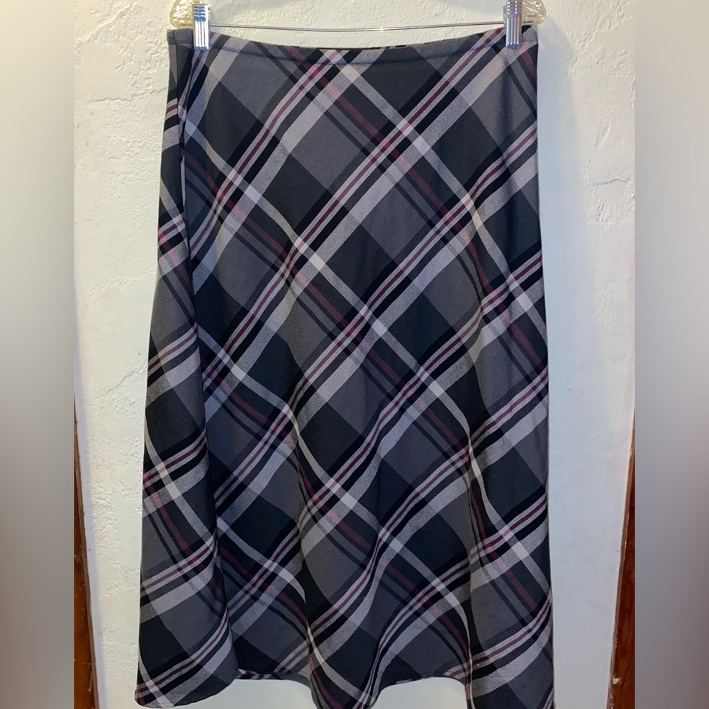Croft & Barrow Plaid A-Line Midi Skirt